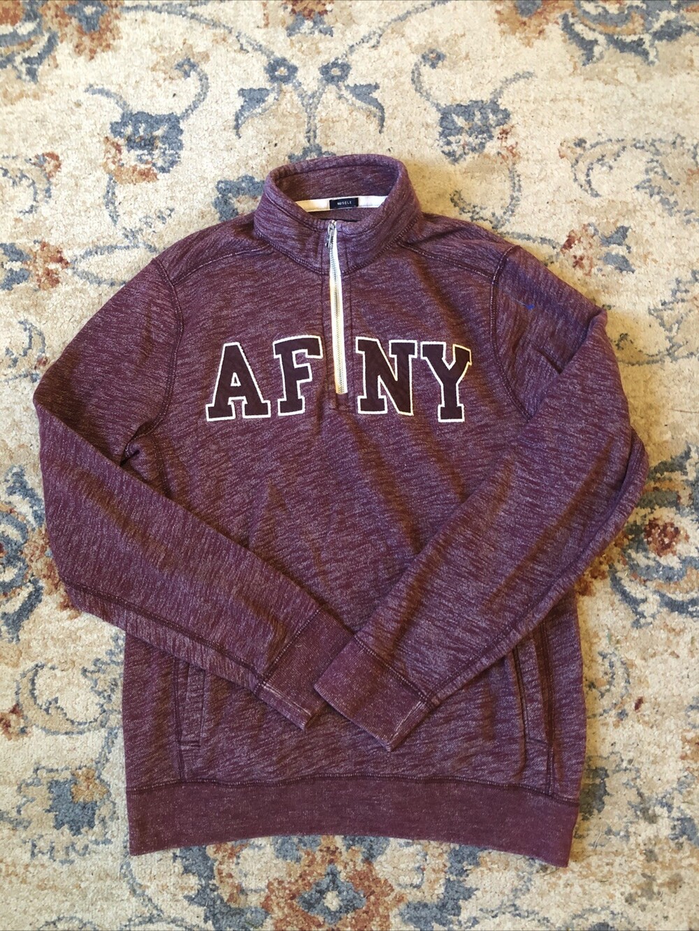 Abercrombie & Fitch Men’s Maroon Quarter-Zip Muscle Sweater Size Medium